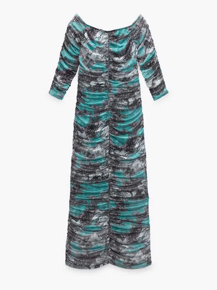 Zach AiIsa counter quality spring and summer new women's temperament off-the-shoulder retro printed tulle pleated hip slim dress
Zach AiIsa counter quality spring and summer new women's temperament off-the-shoulder retro printed tulle pleated hip slim dress