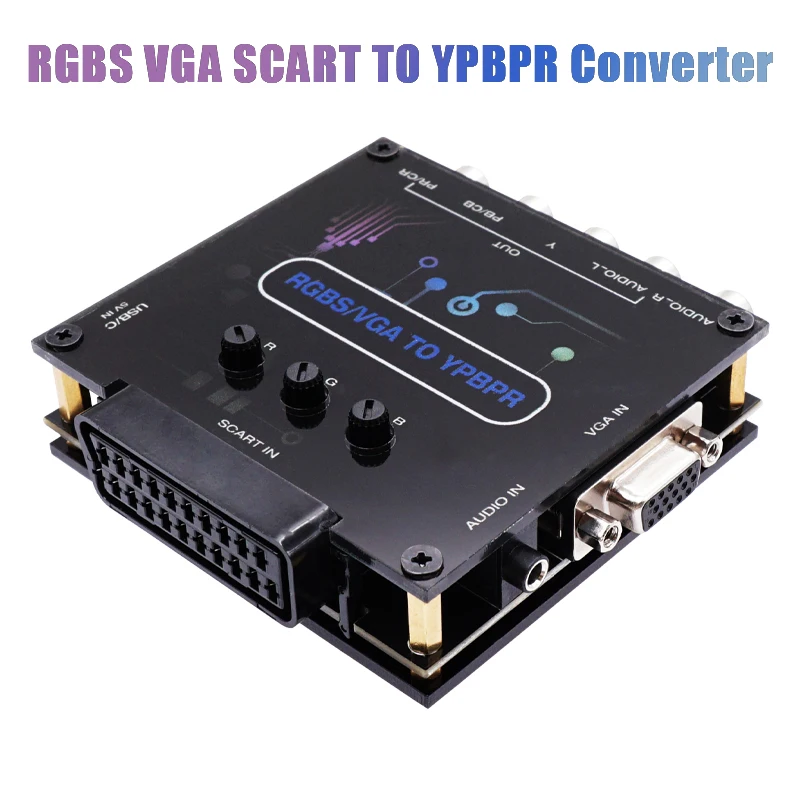 Новинка 2022, преобразователь видеосигнала RGBS (Scart) или VGA в YPBPR, преобразователь RGBS в компоненты цветовой разницы для игровой консоли
Новинка 2022, преобразователь видеосигнала RGBS (Scart) или VGA в YPBPR, преобразователь RGBS в компоненты цветовой разницы для игровой консоли