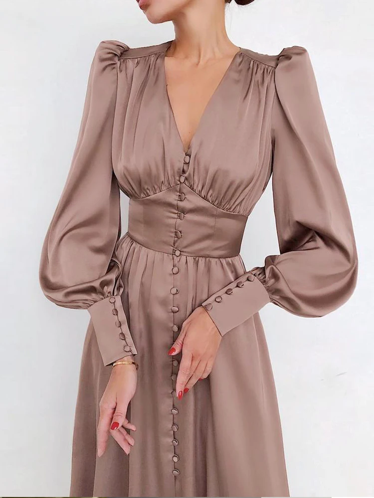 gala party dresses satin dress long sleeve elegant long dressV neck single breasted A-line woman even dress woman dress long
gala party dresses satin dress long sleeve elegant long dressV neck single breasted A-line woman even dress woman dress long