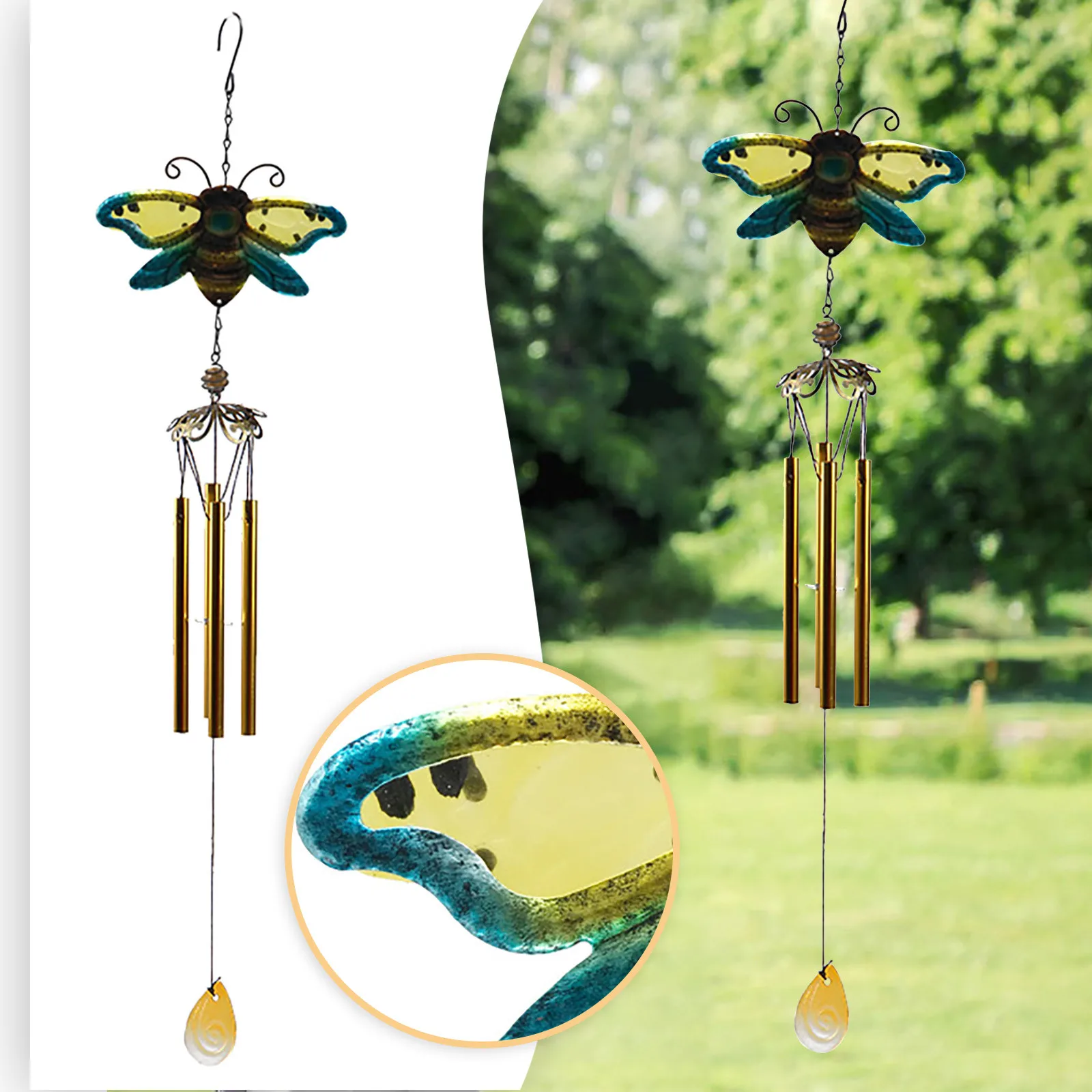Wind Chime Aluminium Crystal Iron Glass Outdoor Decoration Porch Grandma Bee Keep
Wind Chime Aluminium Crystal Iron Glass Outdoor Decoration Porch Grandma Bee Keep