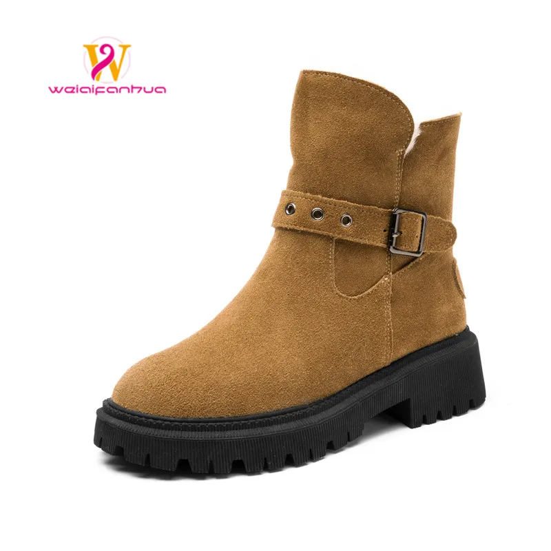 WEIAIFANHAWomen's Snow Boots Suede Genuinen Leather New Large Size Thick Warm Women Winter Boots Casual Women's Ankle Boots
WEIAIFANHAWomen's Snow Boots Suede Genuinen Leather New Large Size Thick Warm Women Winter Boots Casual Women's Ankle Boots