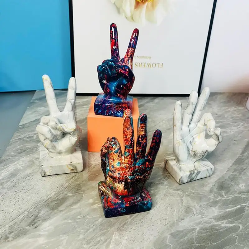 

Yes Hand Statue Human Hand Gesture Ornament Victory And Ok Sign Decoration Oil Painting Yes Sign Sculpture Human Finger Decor