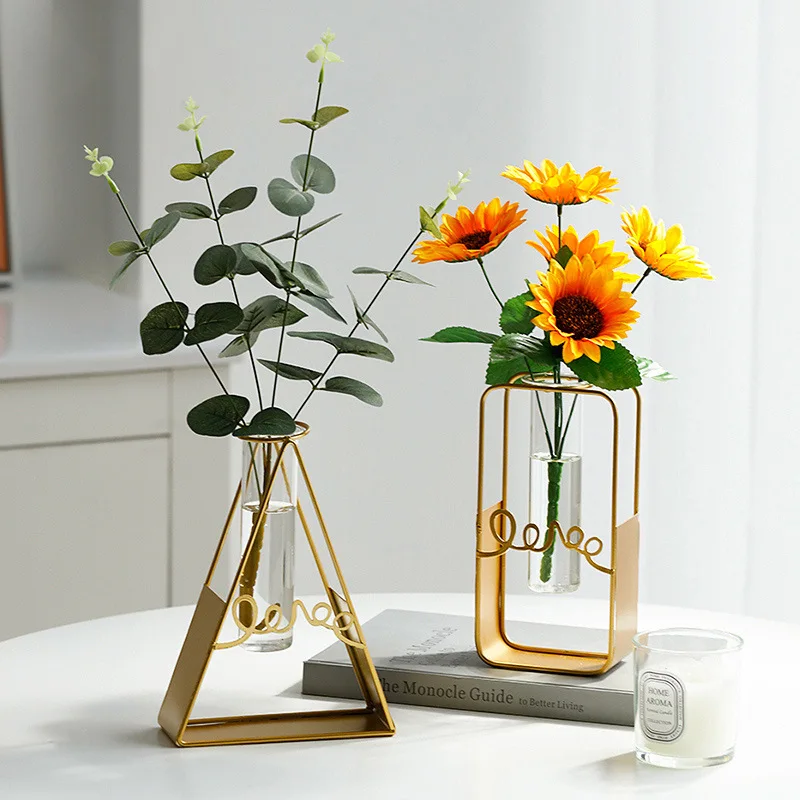 Simple Geometric Metal Iron Transparent Glass Hydroponic Tabletop Vase Decoration Dried Table Flower Glass Ornament Home Decor
Simple Geometric Metal Iron Transparent Glass Hydroponic Tabletop Vase Decoration Dried Table Flower Glass Ornament Home Decor