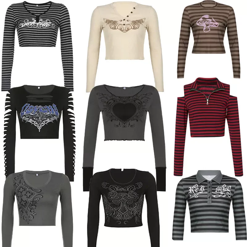 E-girl Gothic Harajuku Crop Top 90s Vintage Graphic Print Skinny Pullovers Tee Punk Grunge T-shirt Y2K Aesthetic Alt Emo Clothes 
E-girl Gothic Harajuku Crop Top 90s Vintage Graphic Print Skinny Pullovers Tee Punk Grunge T-shirt Y2K Aesthetic Alt Emo Clothes
