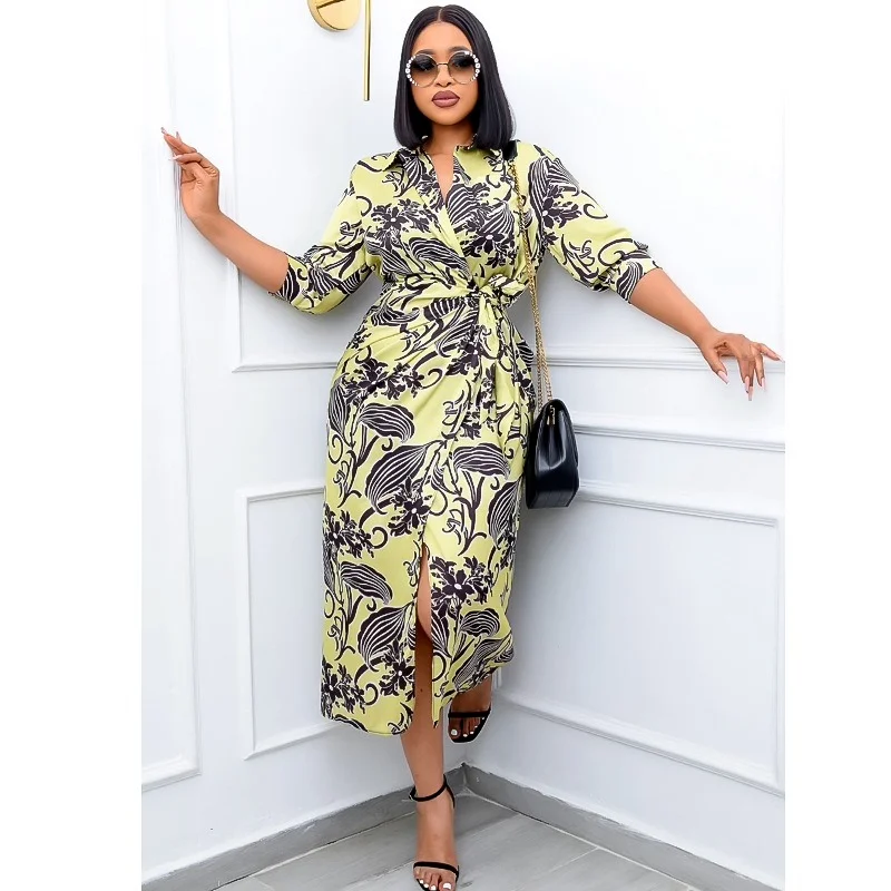 Summer 2022 Fashion African Women Short Sleeve Printing Polyester Knee-length Dress African Dresses for Women African Clothes
Summer 2022 Fashion African Women Short Sleeve Printing Polyester Knee-length Dress African Dresses for Women African Clothes