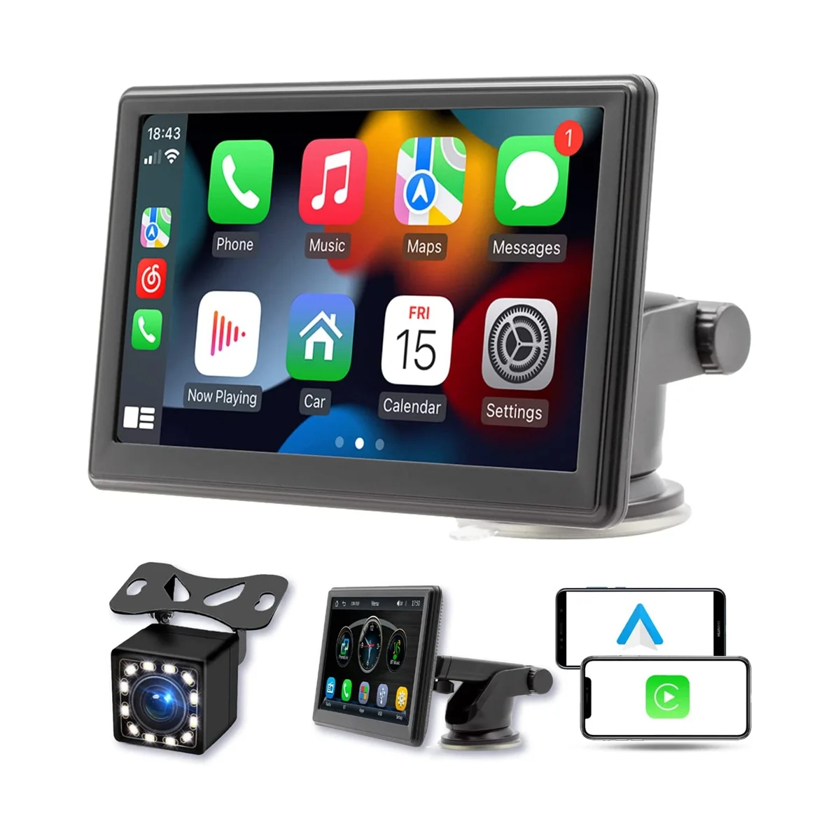 Portable Wireless Carplay Screen Dash Mount, 7 Inch Touch Screen Car Stereo Bluetooth, FM Car Radio, Rear Camera, USB
Portable Wireless Carplay Screen Dash Mount, 7 Inch Touch Screen Car Stereo Bluetooth, FM Car Radio, Rear Camera, USB