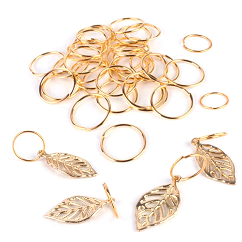 50pcs/lot Jump Ring Hair Braid Dread Beads Leaf Charms Clips Cuffs Rings Jewelry Making DIY Dreadlock Clasps Accessories
50pcs/lot Jump Ring Hair Braid Dread Beads Leaf Charms Clips Cuffs Rings Jewelry Making DIY Dreadlock Clasps Accessories