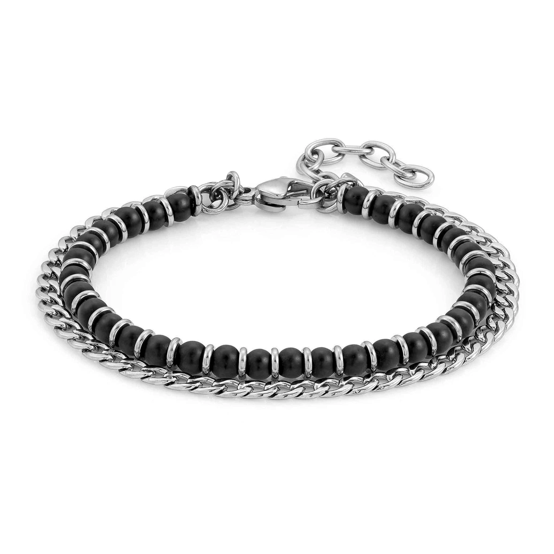 Runda Men's Natural Stone Bracelet Obsidian 4mm with Stainless Steel Link Chain Adjustable Size 22cm Handmade Bead Bracelet
Runda Men's Natural Stone Bracelet Obsidian 4mm with Stainless Steel Link Chain Adjustable Size 22cm Handmade Bead Bracelet