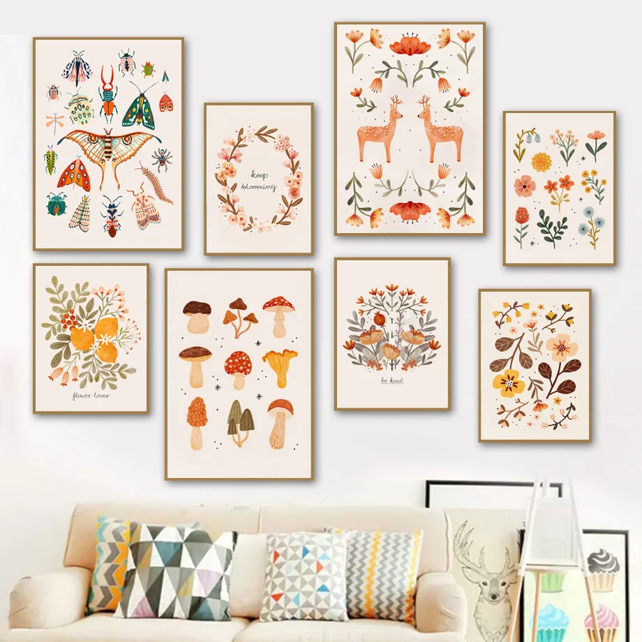 Beetle Moth Butterfly Mushroom Fruit Deer Flower Boho Wall Art Canvas Painting Posters And Prints Wall Pictures Kids Room Decor
Beetle Moth Butterfly Mushroom Fruit Deer Flower Boho Wall Art Canvas Painting Posters And Prints Wall Pictures Kids Room Decor