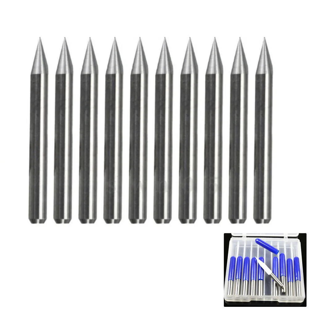 10pcs Flat Engraving Drill Bit V Shape Tungsten Steel Carbide PCB Board 0.1mm 30 Degree Flat Bottom Grinding Cutting Chipping
10pcs Flat Engraving Drill Bit V Shape Tungsten Steel Carbide PCB Board 0.1mm 30 Degree Flat Bottom Grinding Cutting Chipping