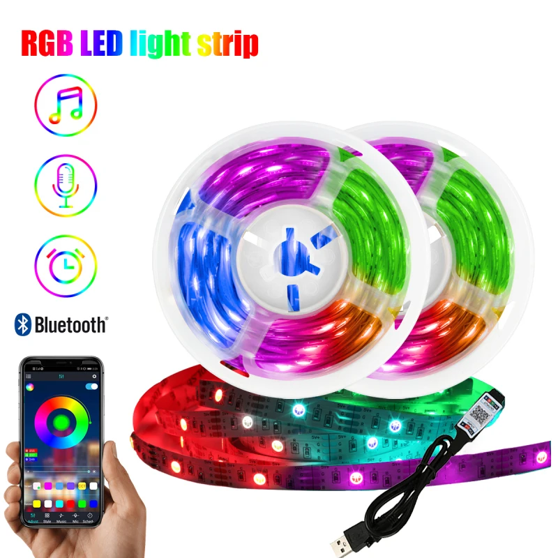 Светодиодная лента Aubess, 5 В, 5/10 м, RGB 5050, Bluetooth-управление, USB, гибкая лампа, лента, Диодная лента для фестиваля, комнаты, компьютера, телевизора
Светодиодная лента Aubess, 5 В, 5/10 м, RGB 5050, Bluetooth-управление, USB, гибкая лампа, лента, Диодная лента для фестиваля, комнаты, компьютера, телевизора