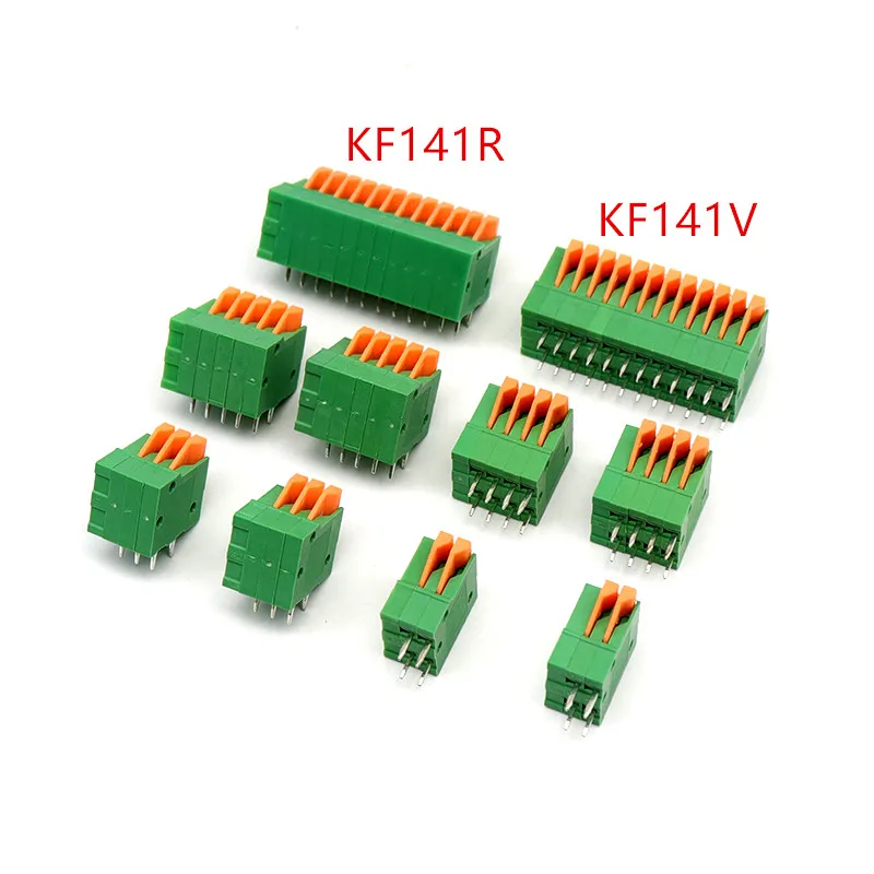 5PCS KF141V KF141R 2.54mm Pitch PCB Straight / Bent Foot Connectors 2/3/4/5/6/7/8/9/10 Pin Spring Screless Terminal Blocks Green
5PCS KF141V KF141R 2.54mm Pitch PCB Straight / Bent Foot Connectors 2/3/4/5/6/7/8/9/10 Pin Spring Screless Terminal Blocks Green