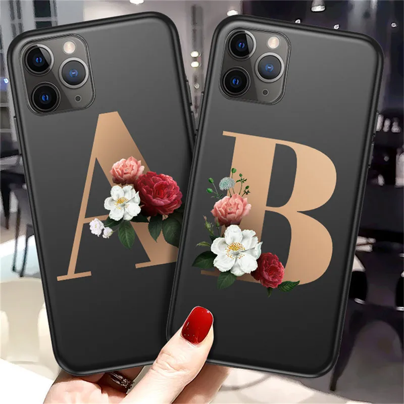 Ottwn Flowers Letter A Z Phone Case For iPhone 12 Pro 11 Pro Max X XR XS Max 7 8 Plus SE 2020 Black Silicone Soft TPU Back Cover
Ottwn Flowers Letter A Z Phone Case For iPhone 12 Pro 11 Pro Max X XR XS Max 7 8 Plus SE 2020 Black Silicone Soft TPU Back Cover