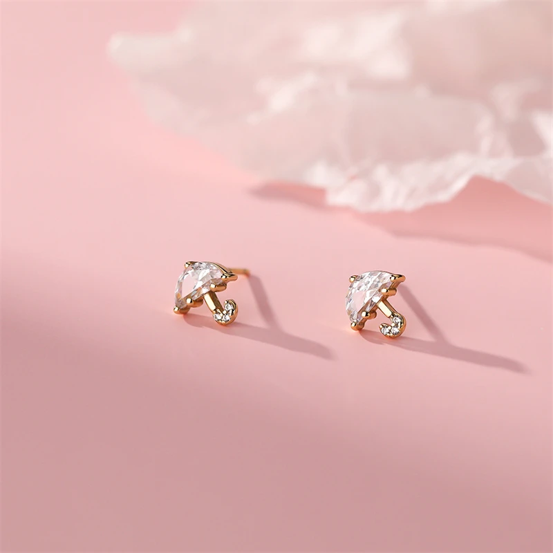 925 Sterling Silver Korean Zircon Small Umbrella Stud Earrings For Women Fashion Creative Teenagers Birthday Party Jewelry Gift
925 Sterling Silver Korean Zircon Small Umbrella Stud Earrings For Women Fashion Creative Teenagers Birthday Party Jewelry Gift
