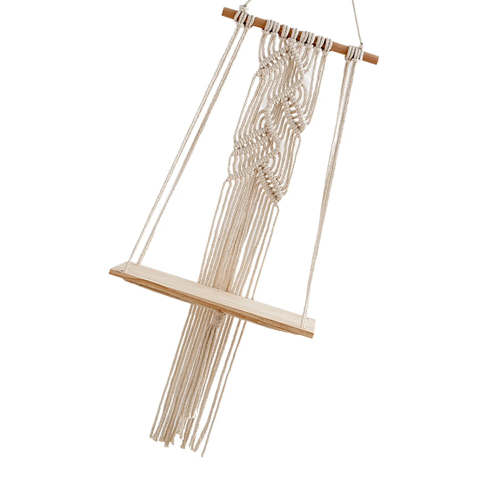 Woven Tapestry Macrame Shelf Wood Shelve Bohemian Handmade Cotton Rope Storage Shelf For Home Wall Decoration
Woven Tapestry Macrame Shelf Wood Shelve Bohemian Handmade Cotton Rope Storage Shelf For Home Wall Decoration