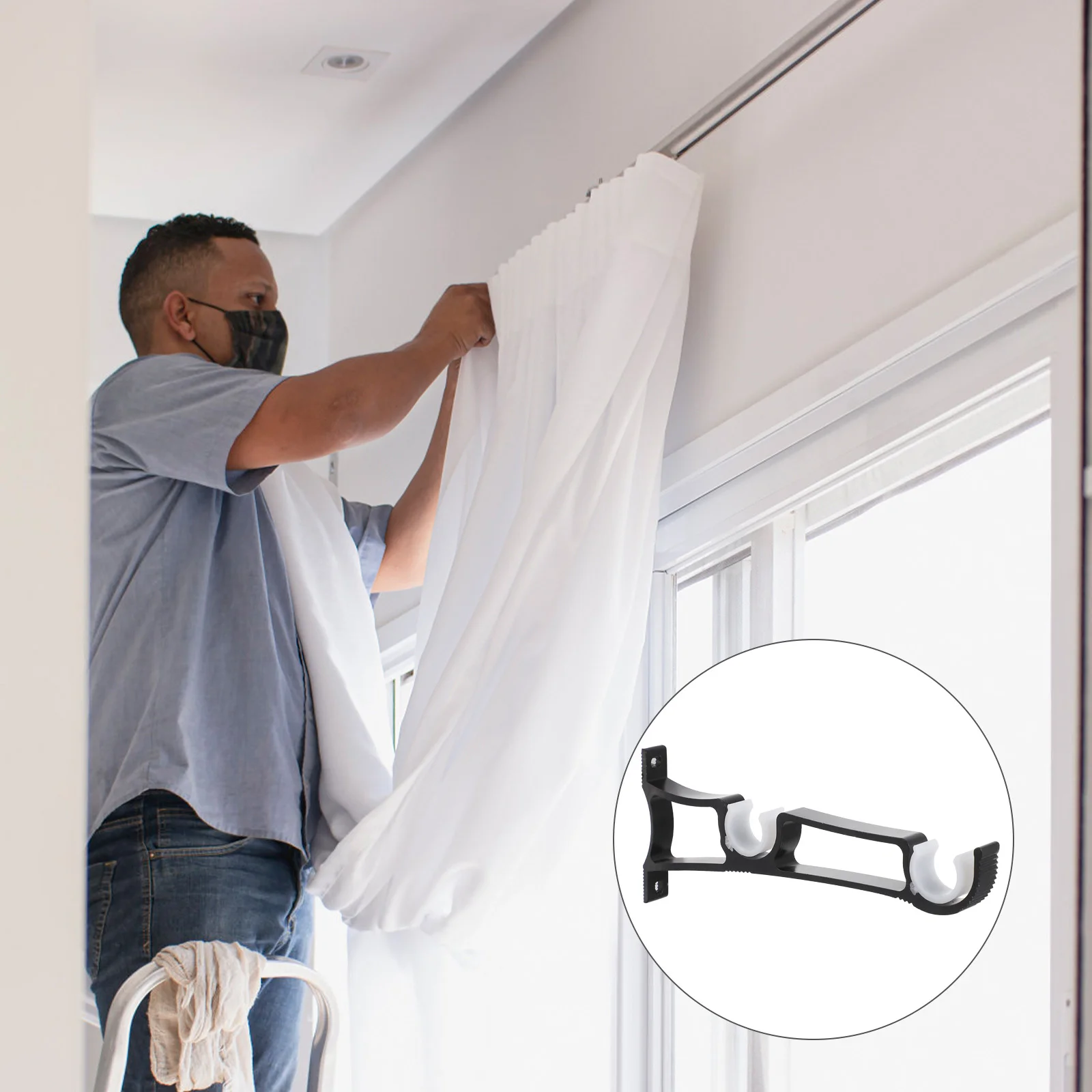 Curtain Rod Bracket Thickened Double Pole Bracket Heavy Duty Curtain Rod Stand
Curtain Rod Bracket Thickened Double Pole Bracket Heavy Duty Curtain Rod Stand