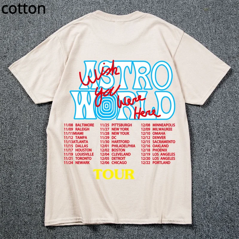 New Summer Hip Hop T Shirt Men Women Cactus Jack Astroworld Harajuku T-shirts Wish You Were Here Letter Print Tee Tops
New Summer Hip Hop T Shirt Men Women Cactus Jack Astroworld Harajuku T-shirts Wish You Were Here Letter Print Tee Tops