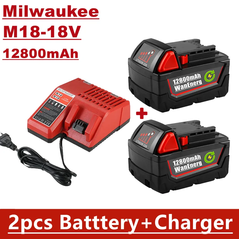 M18 electric hand drill tool battery, 18V, 12800mah, replacement 48-11-1860 48-11-1850 48-11-1840 48-11-1820,2 batteries+charger
M18 electric hand drill tool battery, 18V, 12800mah, replacement 48-11-1860 48-11-1850 48-11-1840 48-11-1820,2 batteries+charger