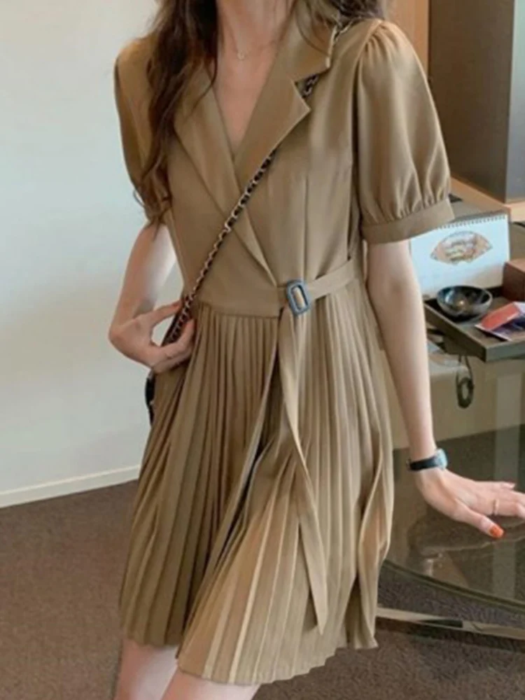 VONDA 2022 Female Fashion Sundress Women Short Sleeve Robe Tunic Mini Dresses Fashion Lapel Solid Holiday Pleated Party Vestidos 
VONDA 2022 Female Fashion Sundress Women Short Sleeve Robe Tunic Mini Dresses Fashion Lapel Solid Holiday Pleated Party Vestidos