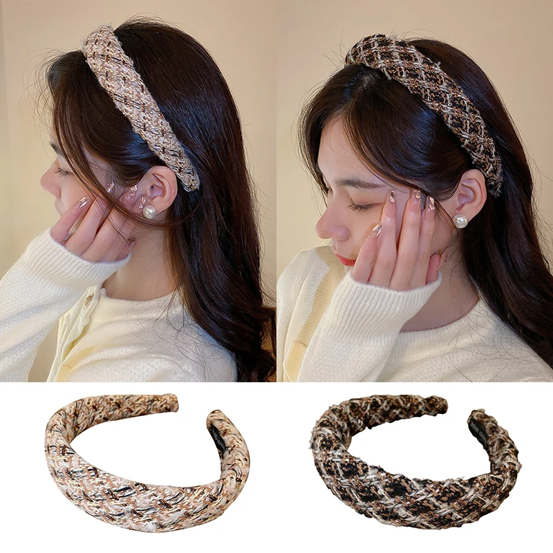Vintage Hair Band Girls Sweet Tweed Weave Colorful Hair Hoop Handmade Headbands Designer Haarband Hair Accessories For Women
Vintage Hair Band Girls Sweet Tweed Weave Colorful Hair Hoop Handmade Headbands Designer Haarband Hair Accessories For Women
