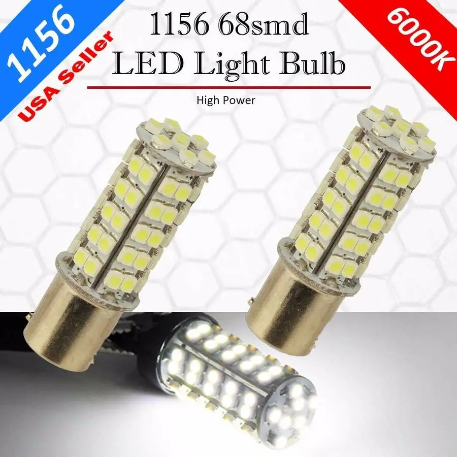 2 x 1156 BA15S 68-smd 5050 LED RV Camper Trailer Interior Light Bulbs - White
2 x 1156 BA15S 68-smd 5050 LED RV Camper Trailer Interior Light Bulbs - White