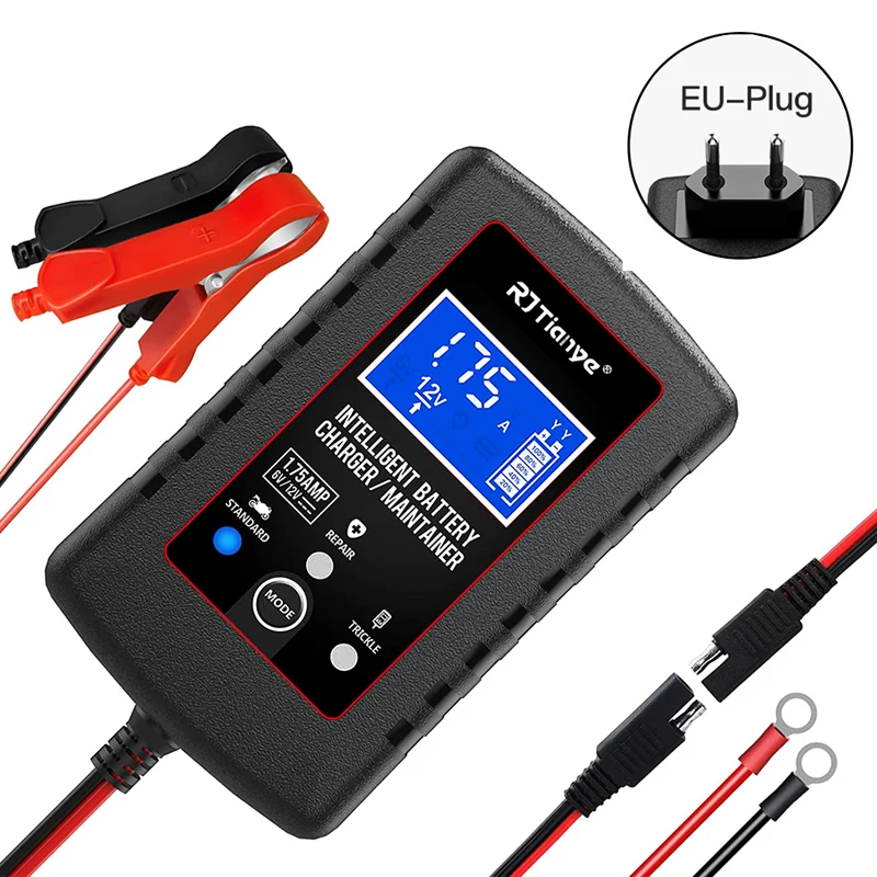 

12V 6V Car Battery Charger 2A Digital Full Automatic Lead Acid Battery Charger Pulse Repair For Motorcycle Kids Toy Car