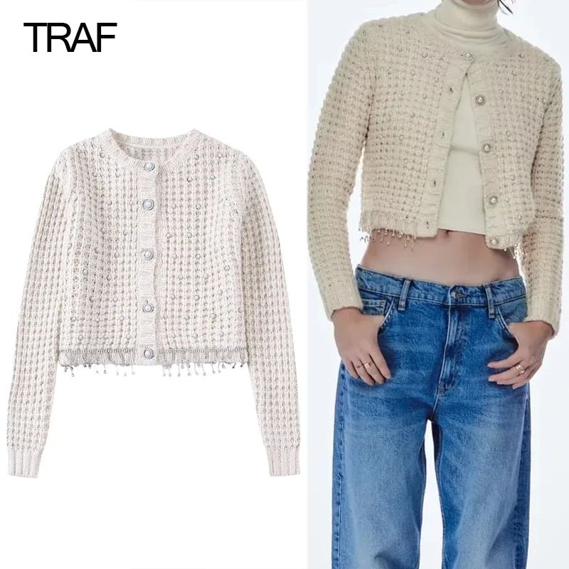 Женский трикотажный кардиган на пуговицах, с длинным рукавом
Женский трикотажный кардиган на пуговицах, с длинным рукавом