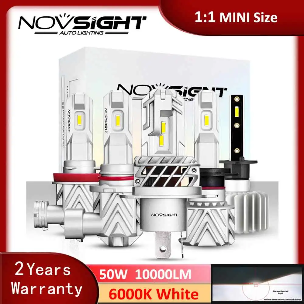 NOVSIGHT 1:1 Size H11 H7 H4 H1 H8 H9 9005 9006 LED Car Headlight Lighting Lamp 10000LM 50W 6000K Auto Headlamp Fog Light Bulbs
NOVSIGHT 1:1 Size H11 H7 H4 H1 H8 H9 9005 9006 LED Car Headlight Lighting Lamp 10000LM 50W 6000K Auto Headlamp Fog Light Bulbs