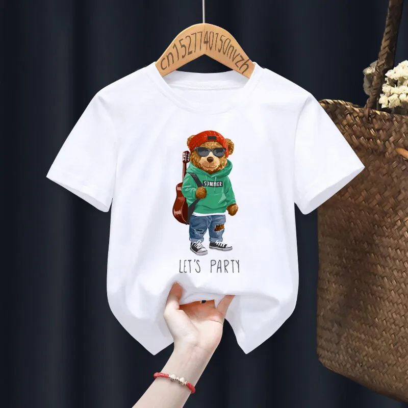 Funny Bear Riding Motorcycle Print Boy Girl White T-shirt Kid Summer Harajuku Kawaii Funny Little Baby Y2K Clothes Drop Ship
Funny Bear Riding Motorcycle Print Boy Girl White T-shirt Kid Summer Harajuku Kawaii Funny Little Baby Y2K Clothes Drop Ship