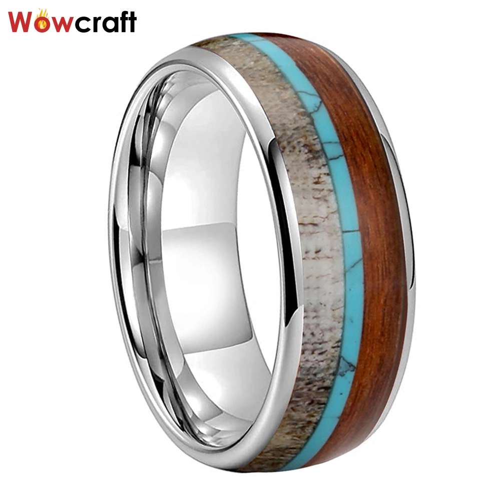 Mens Womens 8mm Trendy Tungsten Carbide Rings Turquoise Deer Antler Inlay Wedding Band Domed Dropshipping Comfort Fit
Mens Womens 8mm Trendy Tungsten Carbide Rings Turquoise Deer Antler Inlay Wedding Band Domed Dropshipping Comfort Fit