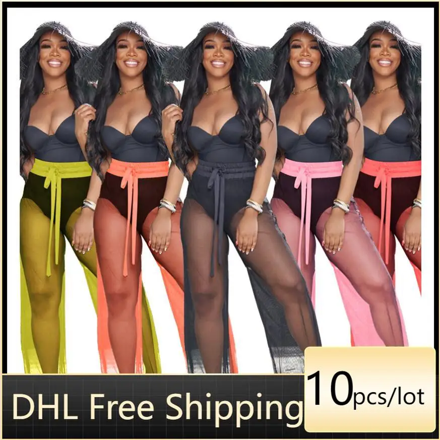 Summer Women's Pants Wholesale Design Sense High Waist Sexy See-through Gauze Slacks with Wide Legs Loose Drawstring 7194
Summer Women's Pants Wholesale Design Sense High Waist Sexy See-through Gauze Slacks with Wide Legs Loose Drawstring 7194