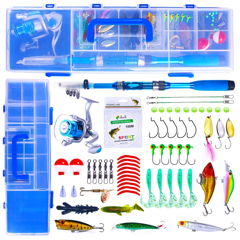 Fishing Rod Reel Kit Fishing Kit Rubber Soft Lure Baits Telescopic 1.5m 61pcs Bag Kit Fiberglass Fishing Rod Hooks
Fishing Rod Reel Kit Fishing Kit Rubber Soft Lure Baits Telescopic 1.5m 61pcs Bag Kit Fiberglass Fishing Rod Hooks