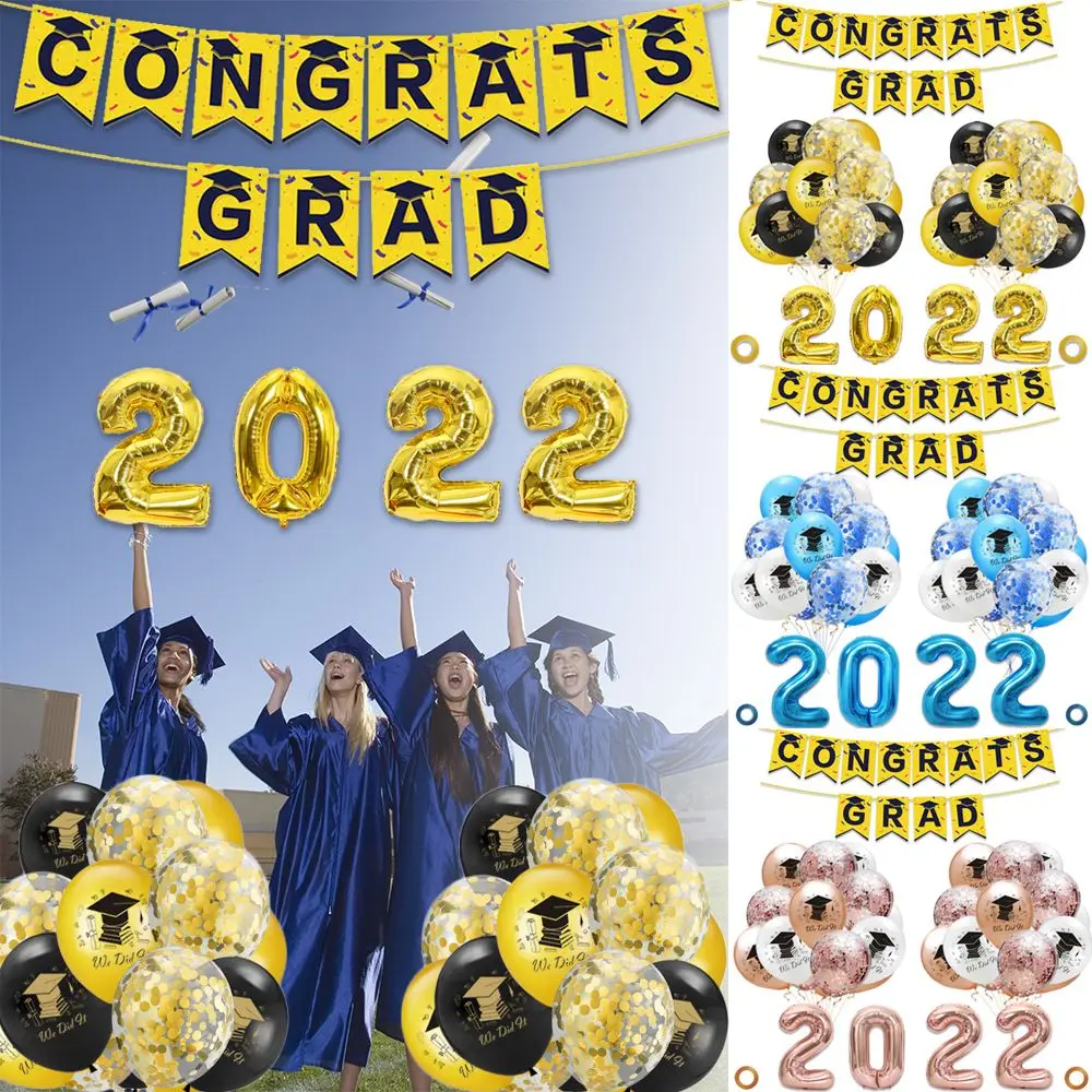2022 Graduation Party Decoration Set Latex Foil Confetti Balloons Banner Set Congrats Grad Party Decoration Supplies
2022 Graduation Party Decoration Set Latex Foil Confetti Balloons Banner Set Congrats Grad Party Decoration Supplies