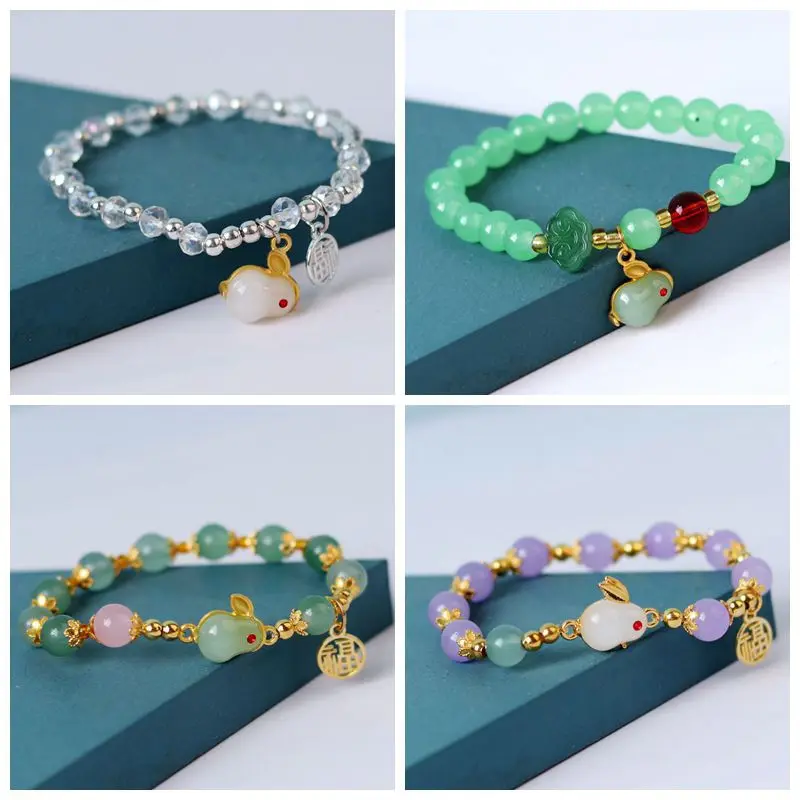 Cute Jade Rabbit Hollow Fu Character Bracelet for Women Lucky Exquisite Beaded Bracelet Simple New Year Birthday Gift Jewelry
Cute Jade Rabbit Hollow Fu Character Bracelet for Women Lucky Exquisite Beaded Bracelet Simple New Year Birthday Gift Jewelry