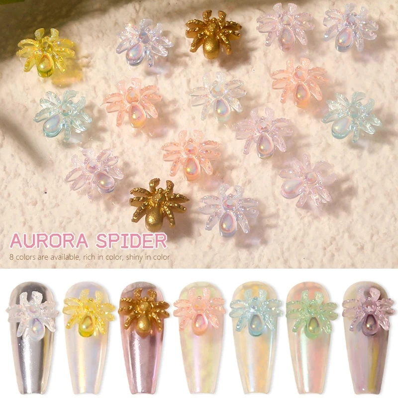 50pcs Aurora Spider Acrylic Nail Art Charms 3D Resin Spider Nail Design Gummy Shinny Jewelry Accessories Halloween Decoration #R
50pcs Aurora Spider Acrylic Nail Art Charms 3D Resin Spider Nail Design Gummy Shinny Jewelry Accessories Halloween Decoration #R
