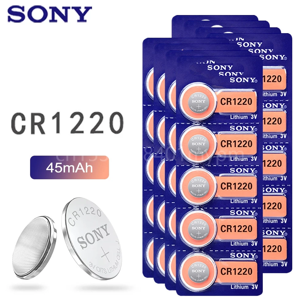 Батарейки Sony CR1220 кнопочные DL1220 BR1220 LM1220, Литиевые Батарейки 3 в CR 1220 для часов, электронных игрушек, пультов дистанционного управления
Батарейки Sony CR1220 кнопочные DL1220 BR1220 LM1220, Литиевые Батарейки 3 в CR 1220 для часов, электронных игрушек, пультов дистанционного управления