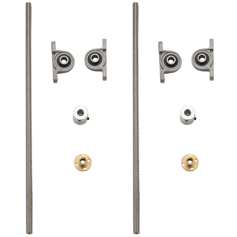 2X 300Mm 8Mm T8 Lead Screw Set Lead Screw+ Copper Nut + Coupler + Pillow Bearing Block For 3D Printer
2X 300Mm 8Mm T8 Lead Screw Set Lead Screw+ Copper Nut + Coupler + Pillow Bearing Block For 3D Printer