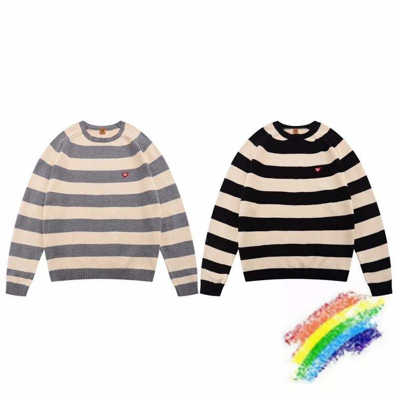 Striped Human Made Sweater Men Women 1:1 High Quality Fashion Knit Sweatshirts Human Made Crewneck
Striped Human Made Sweater Men Women 1:1 High Quality Fashion Knit Sweatshirts Human Made Crewneck