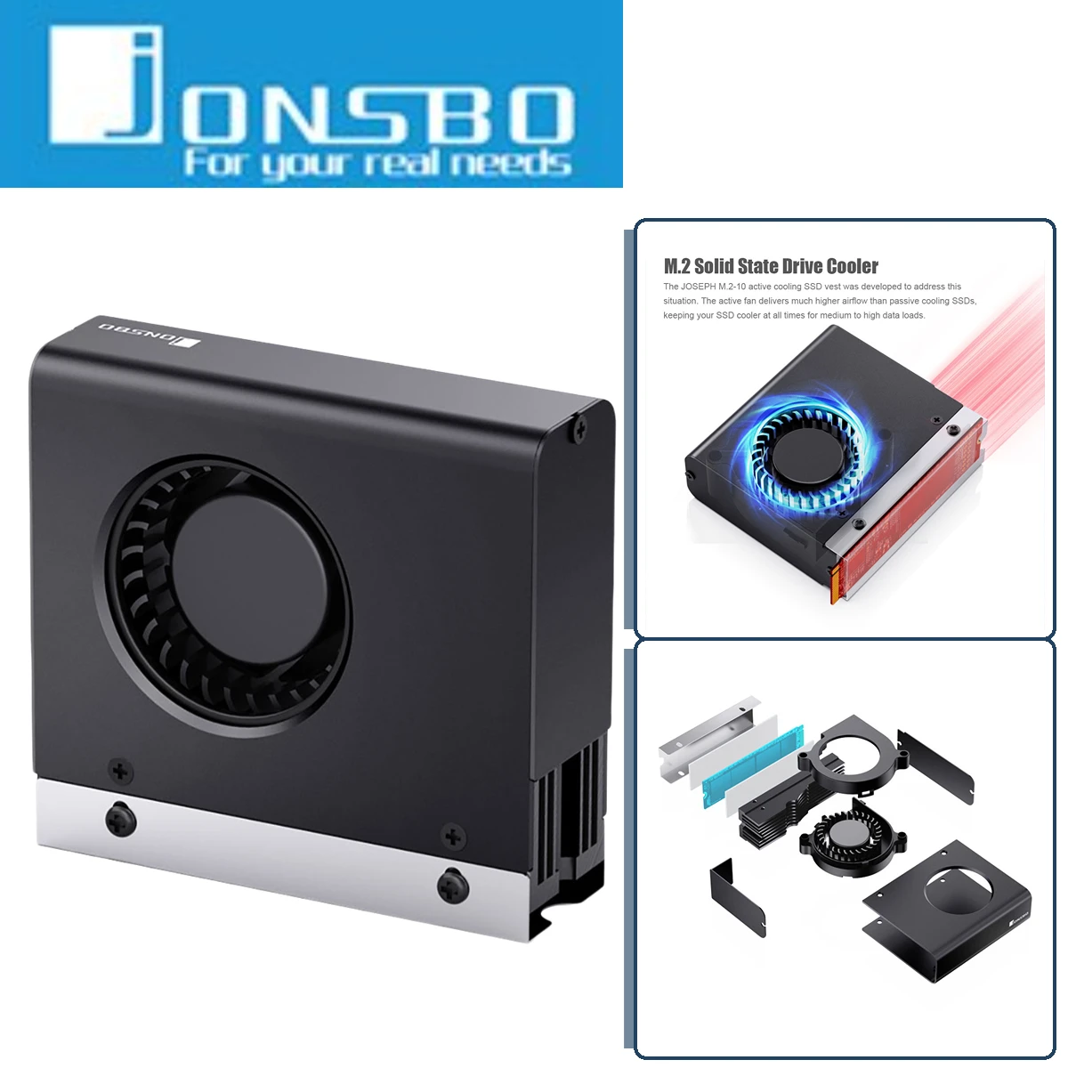 

Jonsbo M.2-10 Aluminum Alloy Active Passive Fan M.2 SSD Cooling Heat Sink M2 2280 Solid State Hard Disk Heat Cooler Radiator