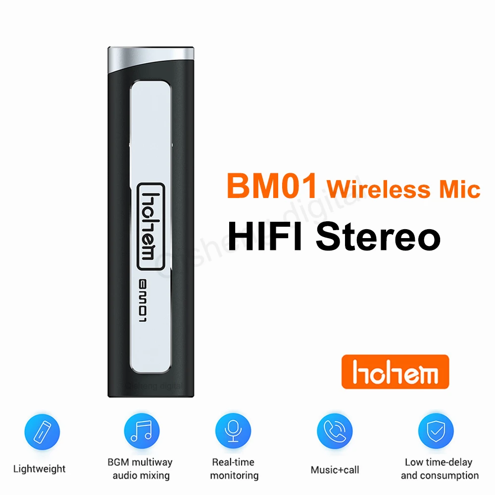 Hohem BM01 BT Wireless Lavalier Smart Microphone System HIFI Stereo Lavalier Mic Bluetooth BGM Audio Mix Real Time Monitoring
Hohem BM01 BT Wireless Lavalier Smart Microphone System HIFI Stereo Lavalier Mic Bluetooth BGM Audio Mix Real Time Monitoring