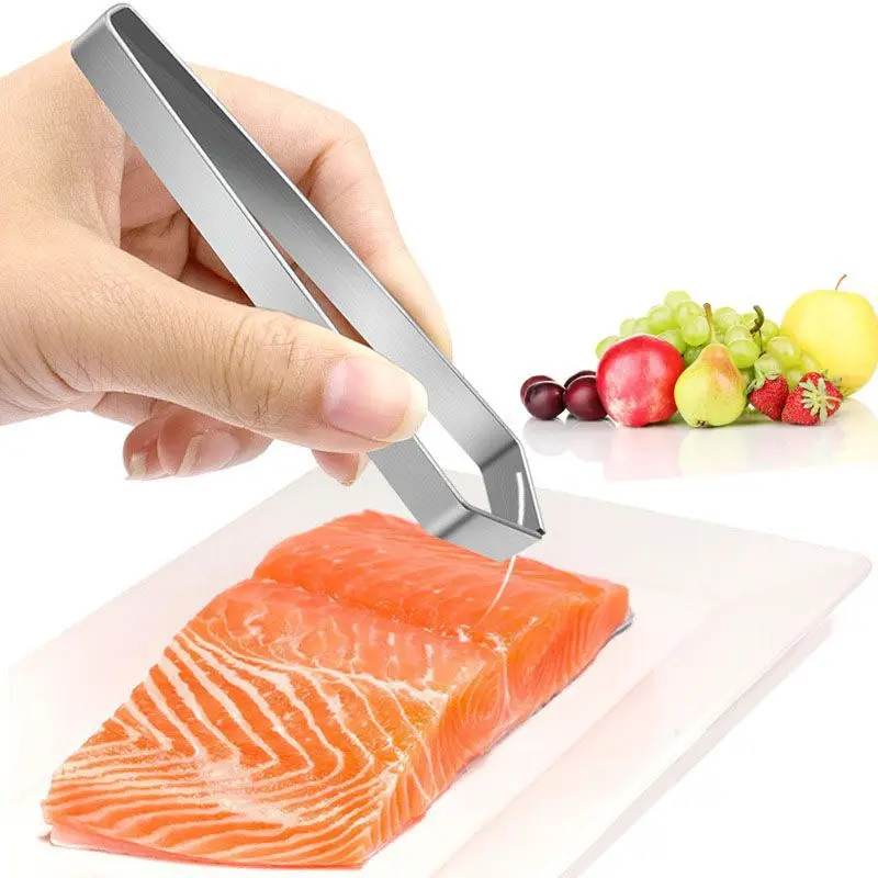 1pc Stainless Steel Fish Bone Remover Pliers Pincer Puller Tweezer Tongs Pick-Up Utensils Kitchen Seafood Tool
1pc Stainless Steel Fish Bone Remover Pliers Pincer Puller Tweezer Tongs Pick-Up Utensils Kitchen Seafood Tool
