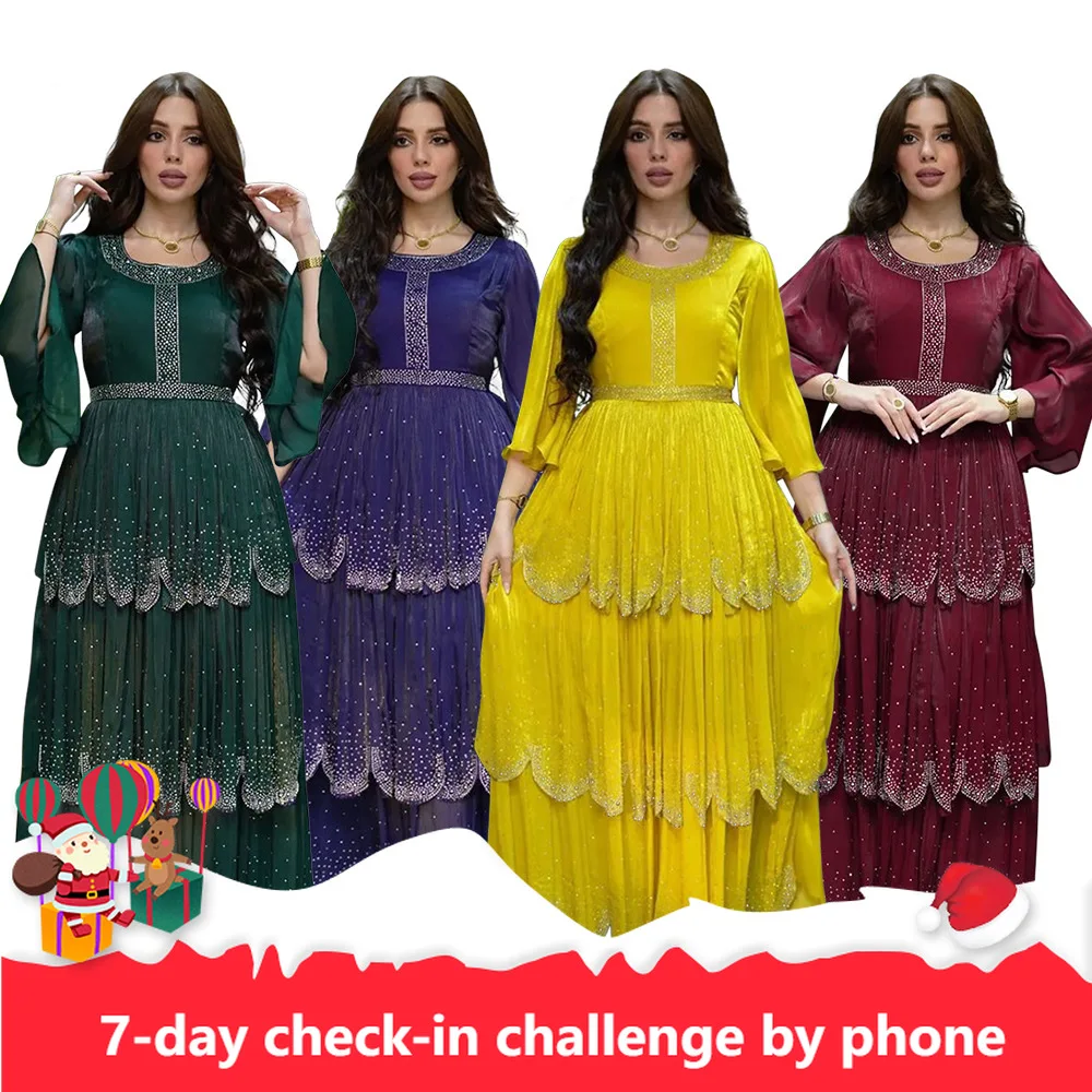 Elegant Muslim Party Long Dresses Women With Sashes Islamic Clothing Abaya African Dresses Robe Musulman Djellaba Femme 2023
Elegant Muslim Party Long Dresses Women With Sashes Islamic Clothing Abaya African Dresses Robe Musulman Djellaba Femme 2023