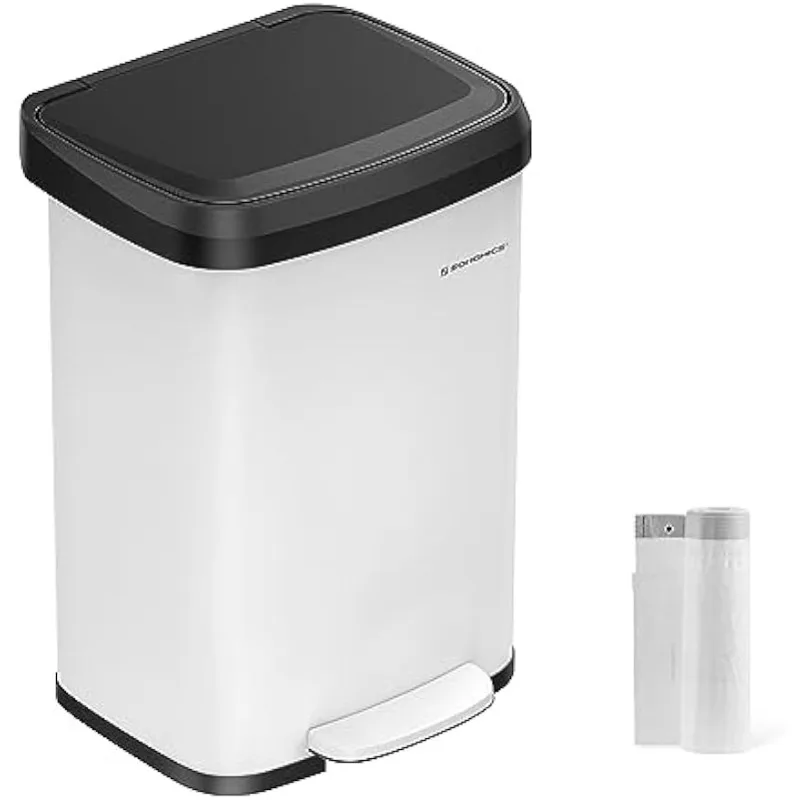 Kitchen Trash Can, 13-Gallon Stainless Steel Garbage Can, with Stay-Open Lid and Step-on Pedal, Soft Closure, Tall
Kitchen Trash Can, 13-Gallon Stainless Steel Garbage Can, with Stay-Open Lid and Step-on Pedal, Soft Closure, Tall