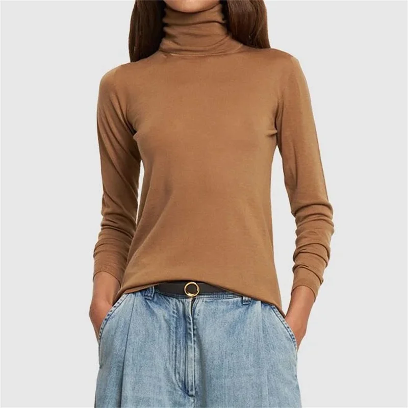Women's sweater 2023 Autumn New Korean Fashion Slim Fit High Collar Women's Pullover Elastic Knitted Long Sleeved Top Knitwear
Women's sweater 2023 Autumn New Korean Fashion Slim Fit High Collar Women's Pullover Elastic Knitted Long Sleeved Top Knitwear