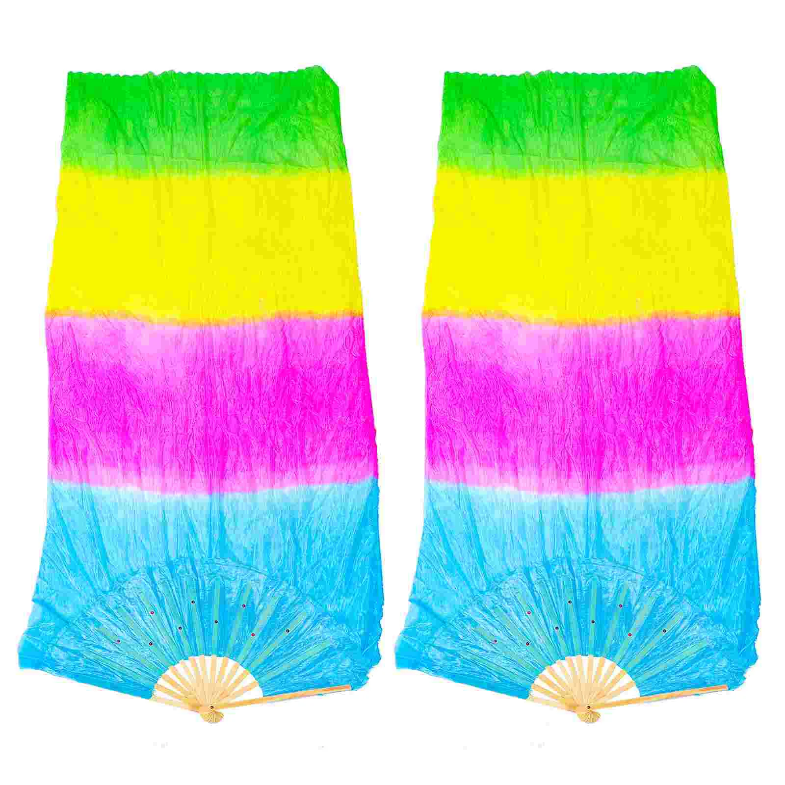 2pcs Portable Color Gradient Fans Colorful Silk Fabric Fans Dance Performance Fans
2pcs Portable Color Gradient Fans Colorful Silk Fabric Fans Dance Performance Fans