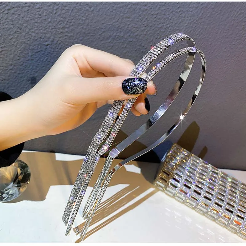 Flashing Diamond Tassel Headband Diamond-Inlaid Long Style Temperament Influencer ins Hair Accessories Female
Flashing Diamond Tassel Headband Diamond-Inlaid Long Style Temperament Influencer ins Hair Accessories Female