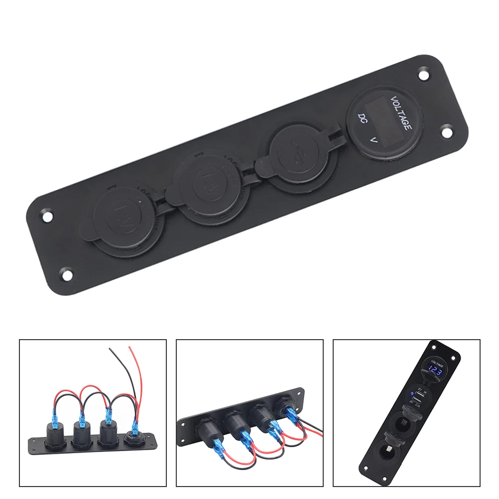 1 Set 4 Gang Practical USB Charging Voltmeter Panel Combined Switch Panel Power Panel
1 Set 4 Gang Practical USB Charging Voltmeter Panel Combined Switch Panel Power Panel