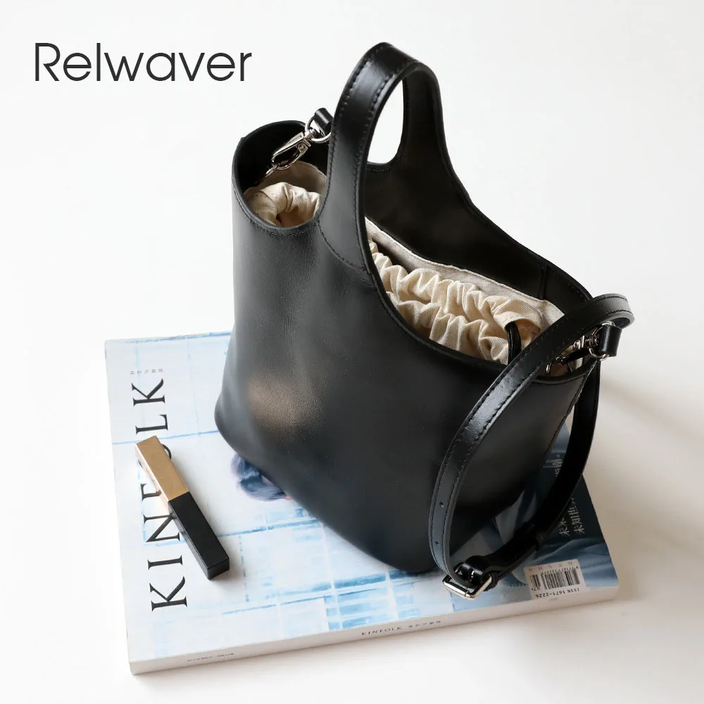 Relwaver women messenger bags genuine cow leather shoulder bag fashion black brown small handbag chic bucket bag for women
Relwaver women messenger bags genuine cow leather shoulder bag fashion black brown small handbag chic bucket bag for women
