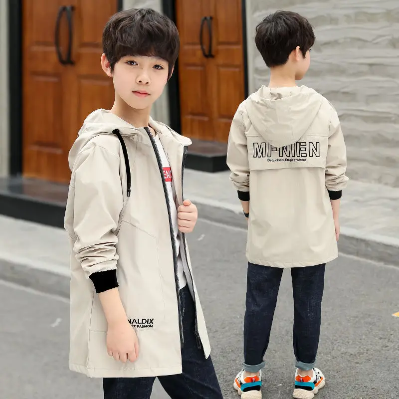 Boy Hooded Jacket Spring Autumn Trench Models Long Windbreaker Tide Teenager Kids Fall Clothes Children's Coat 2 To 14 Years Old
Boy Hooded Jacket Spring Autumn Trench Models Long Windbreaker Tide Teenager Kids Fall Clothes Children's Coat 2 To 14 Years Old
