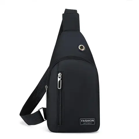 Черная ткань Оксфорд на одно плечо сумка через плечо Повседневная Спортивная мужская сумка На открытом воздухе Trend Sling Bag